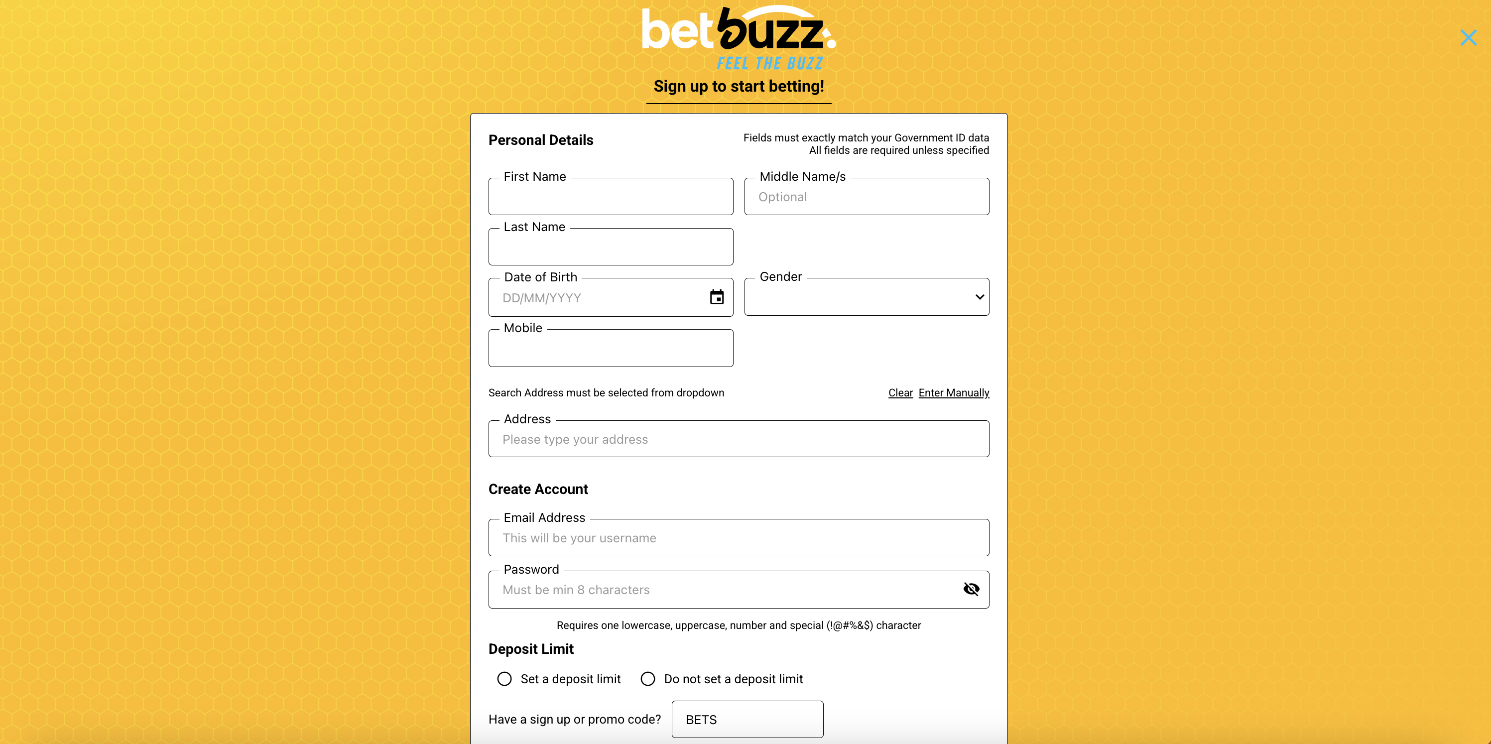 betbuzz sign up